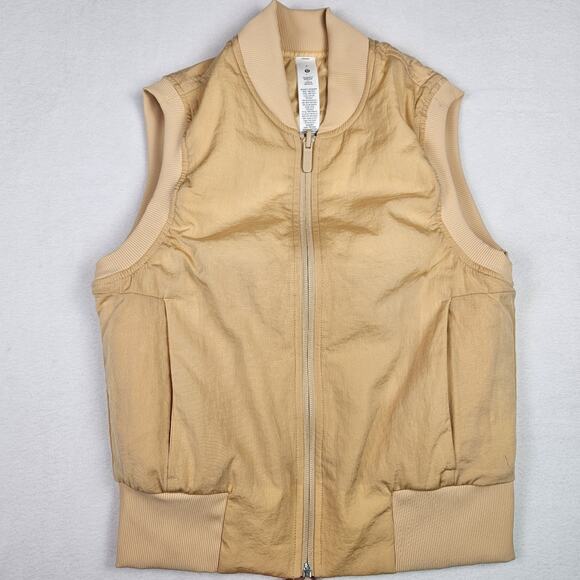 Lululemon Non-Stop Bomber Vest Reversible Womens 0 XS Puffer Gym Apricot Outdoor - Picture 8 of 16
